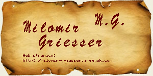 Milomir Griesser vizit kartica